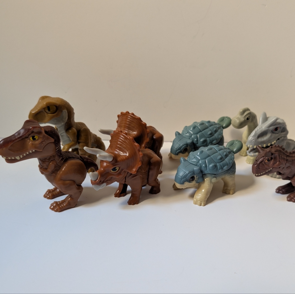Dinosaur Toy Figurine Set. McDonald's Jurassic World